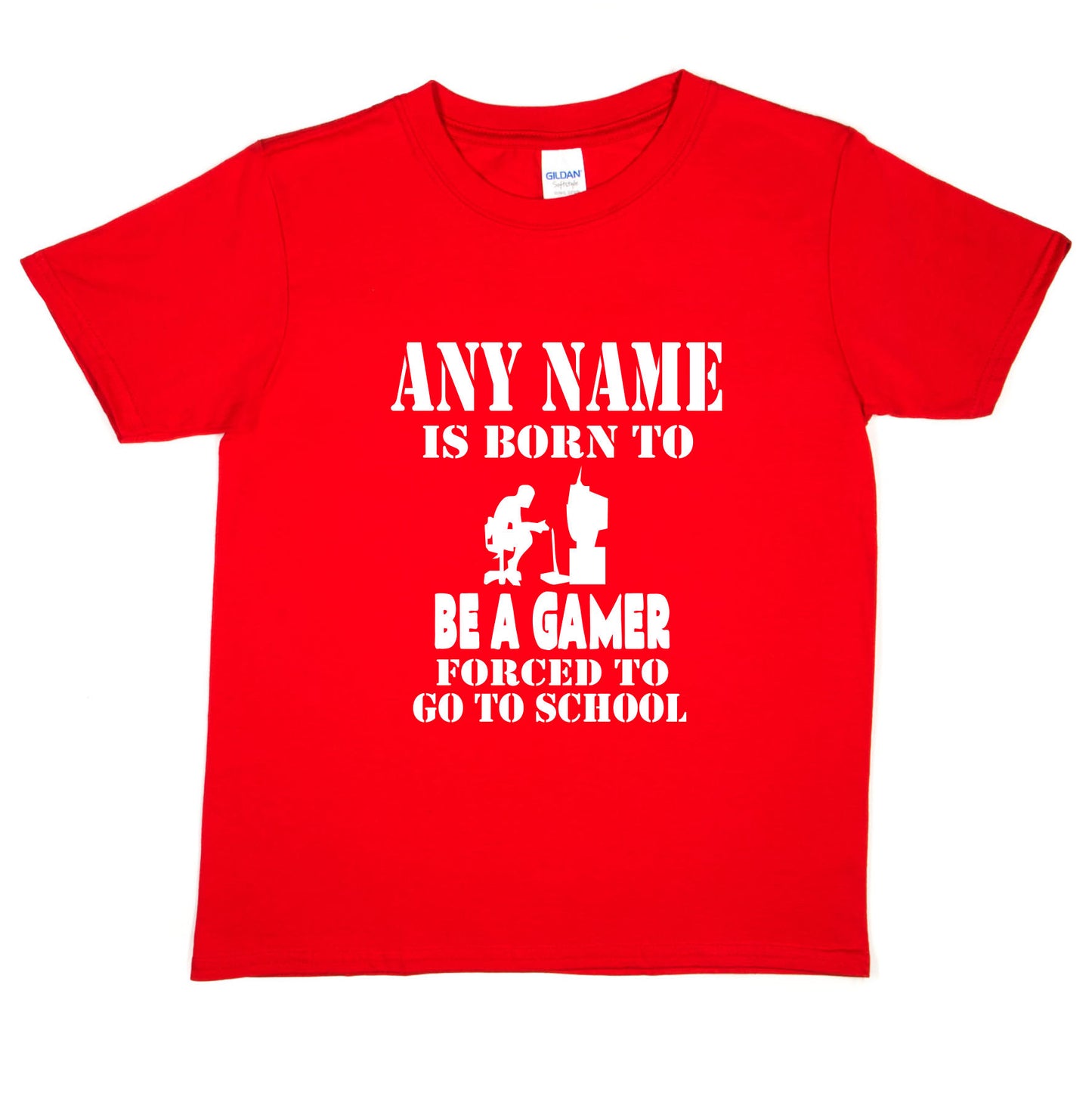 Kids Personalised T-Shirt  Born Be A Gamer PS4 Any Name