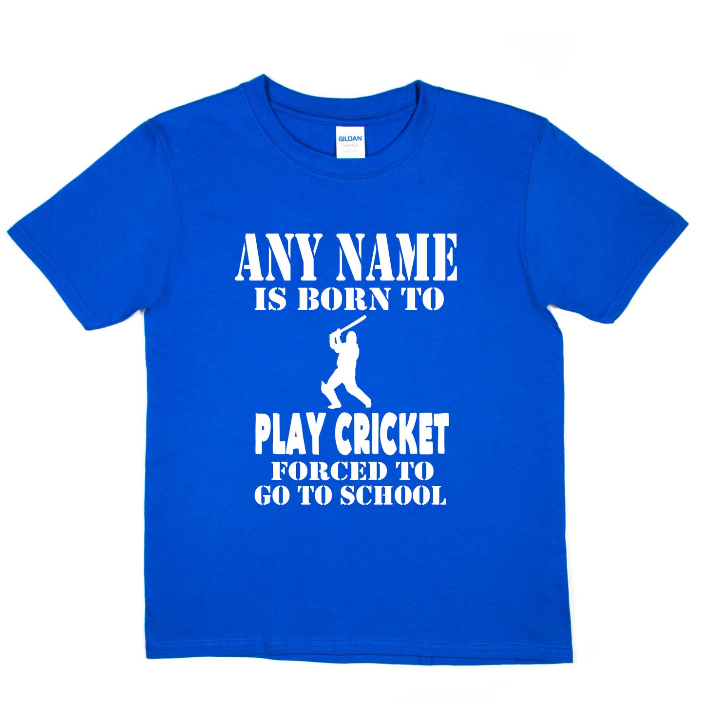 Kids Personalised T-Shirt  Born To Play Cricket  Any Name