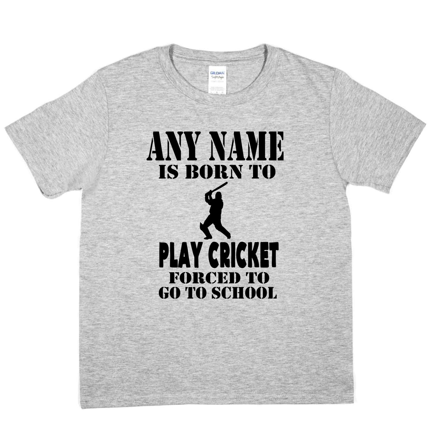 Kids Personalised T-Shirt  Born To Play Cricket  Any Name