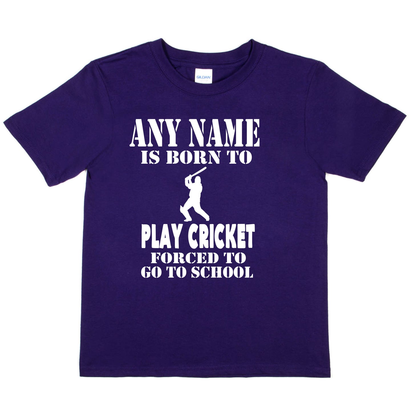 Kids Personalised T-Shirt  Born To Play Cricket  Any Name