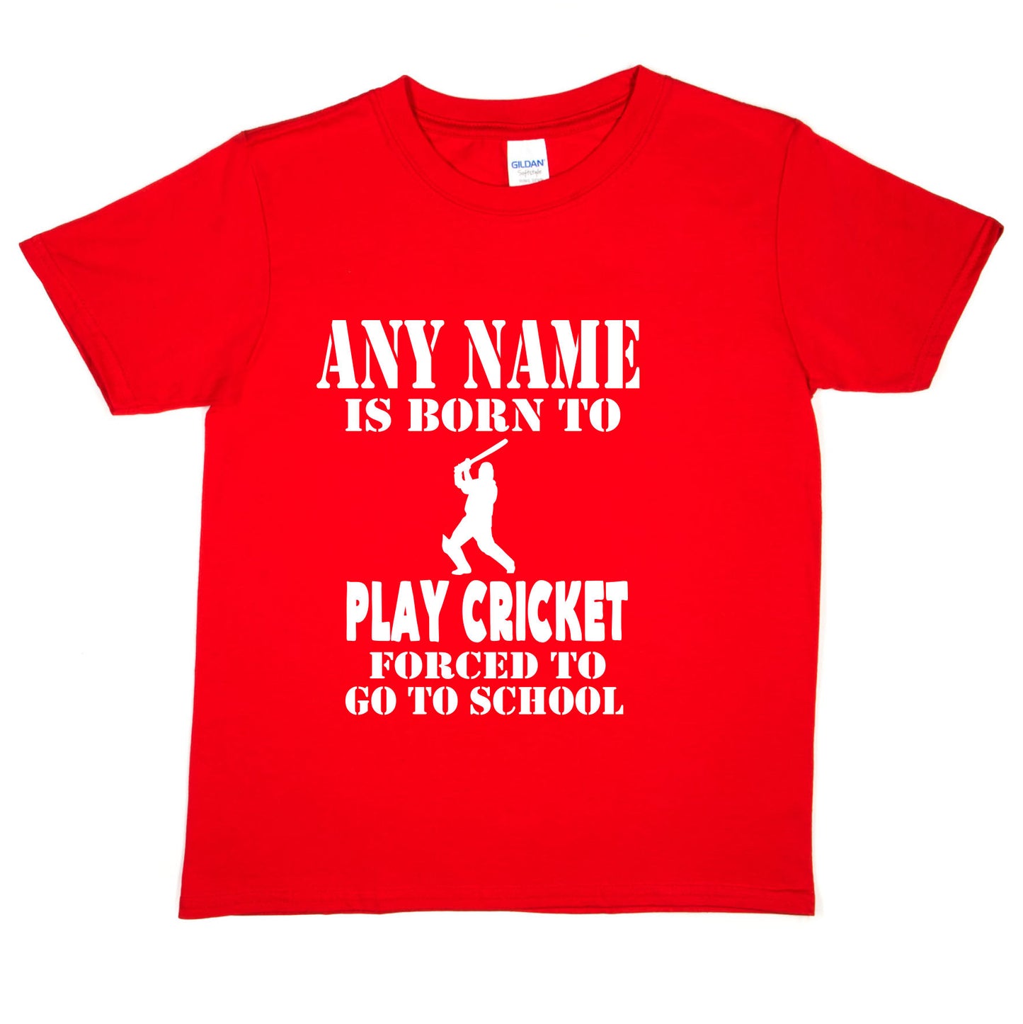 Kids Personalised T-Shirt  Born To Play Cricket  Any Name