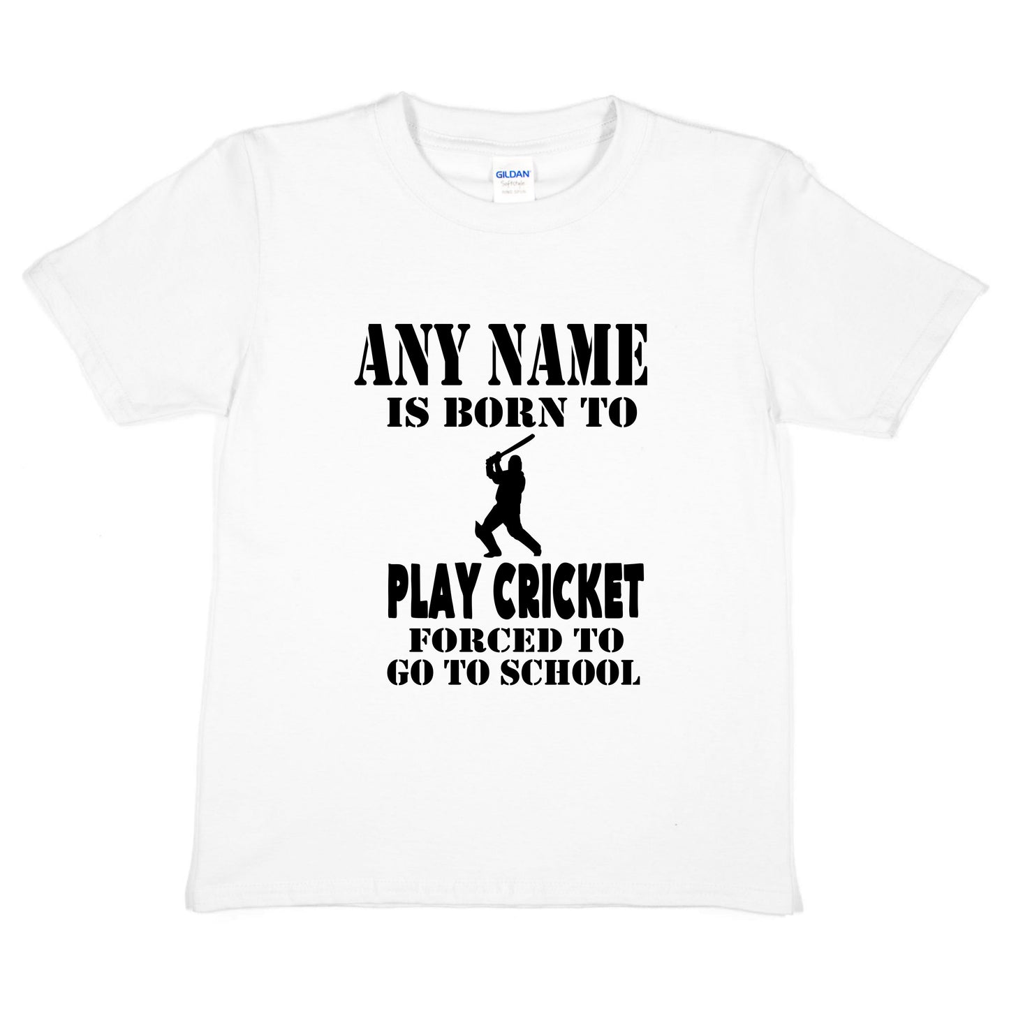 Kids Personalised T-Shirt  Born To Play Cricket  Any Name