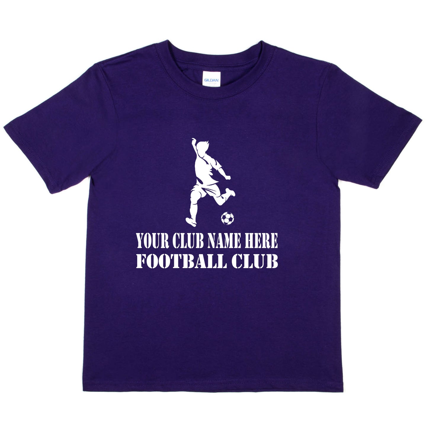 Kids Personalised T-Shirt Your Club Name Here Football Local Sports Team Name