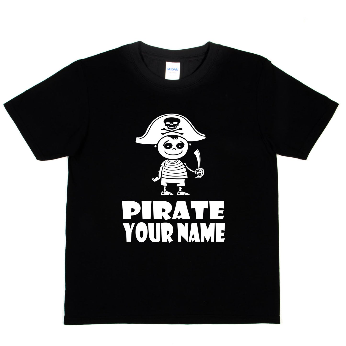 Kids Personalised Pirate T-Shirt With Your Name T-Shirt Pirate Tee Boys Girls