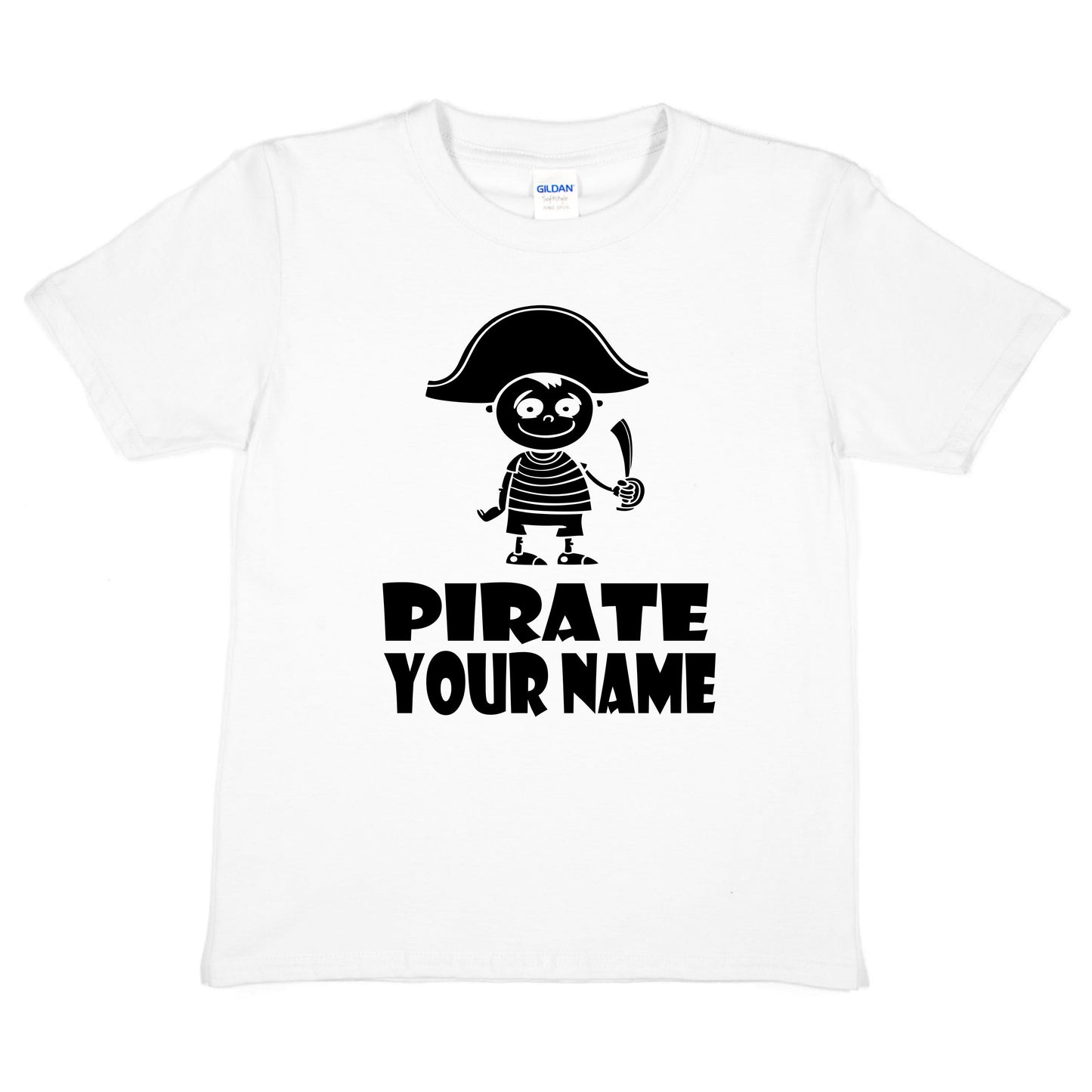 Kids Personalised Pirate T-Shirt With Your Name T-Shirt Pirate Tee Boys Girls