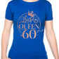 Birthday Queen 60 Ladies Fit T-Shirt 60th Birthday Gift Womens Tee In Rose Gold