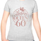 Birthday Queen 60 Ladies Fit T-Shirt 60th Birthday Gift Womens Tee In Rose Gold