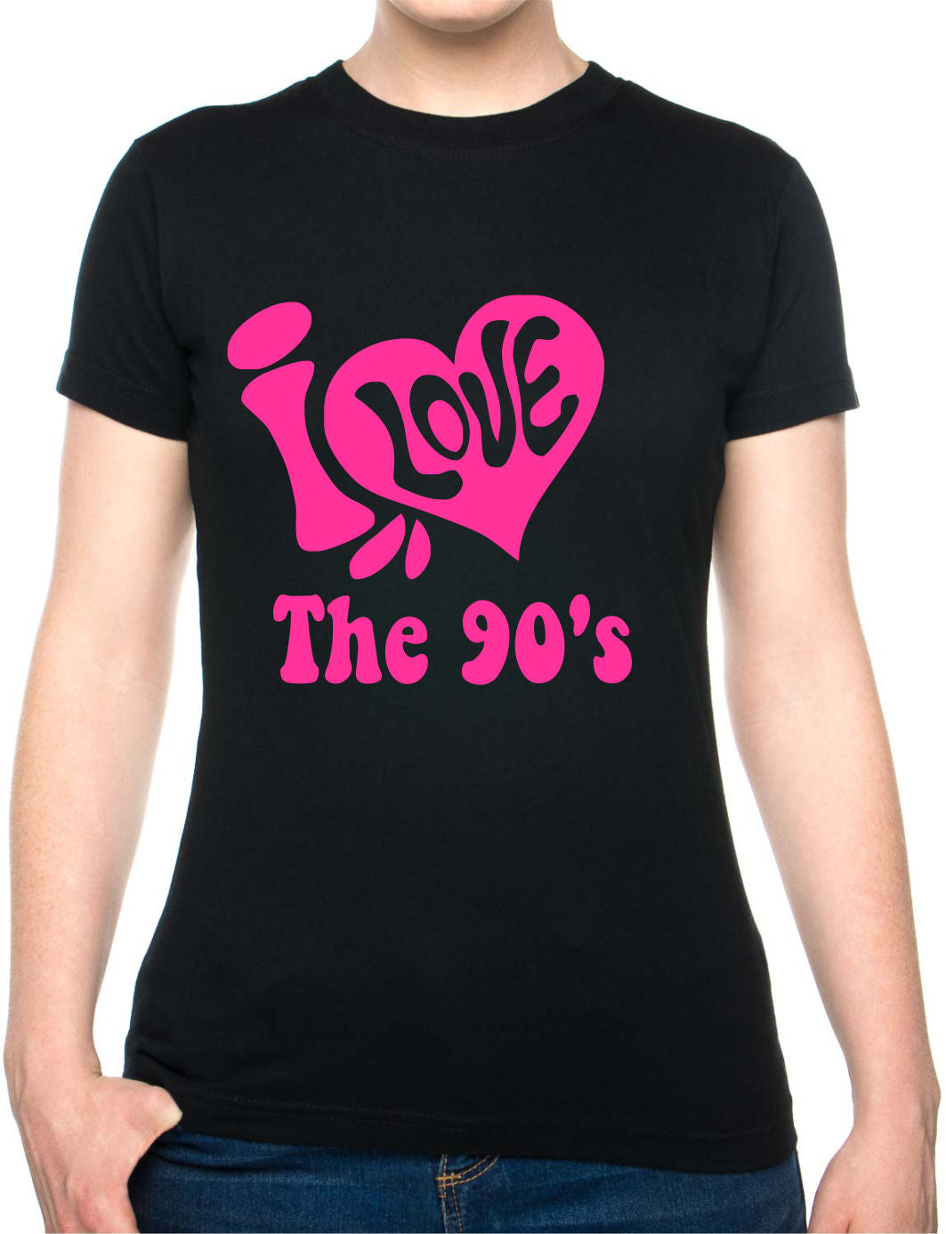 I Love the 90's Nineties Music Ladies T-Shirt