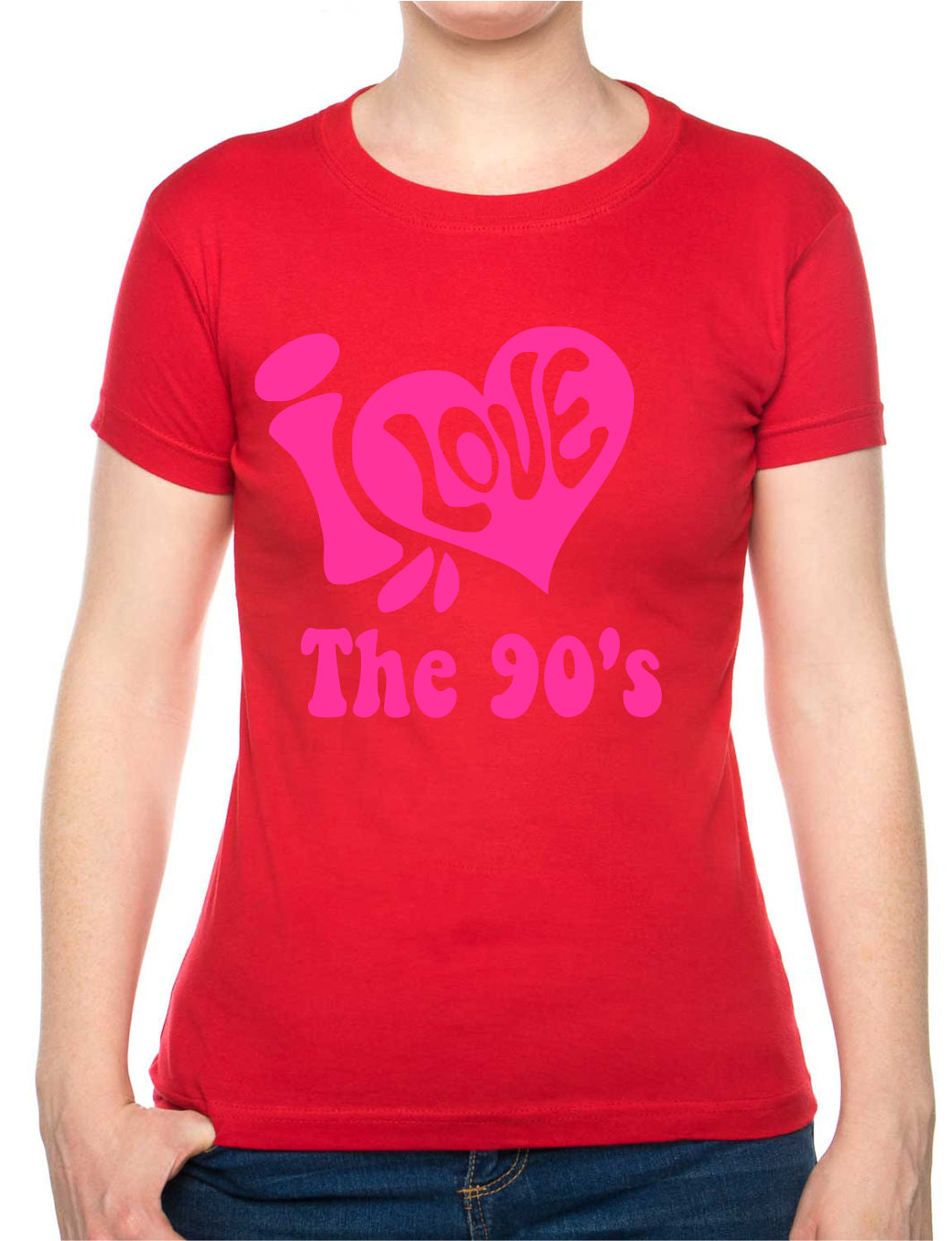 I Love the 90's Nineties Music Ladies T-Shirt