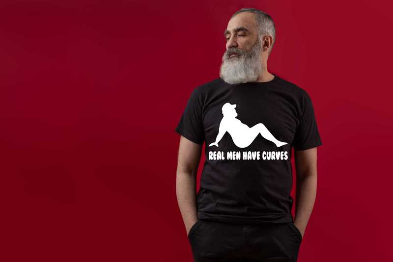 Real Men Have Curves Funny Birthday Slogan T-Shirt Men's Man's Tee