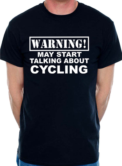 Warning May Talk About Cycling Bike Rider Mens T-Shirt