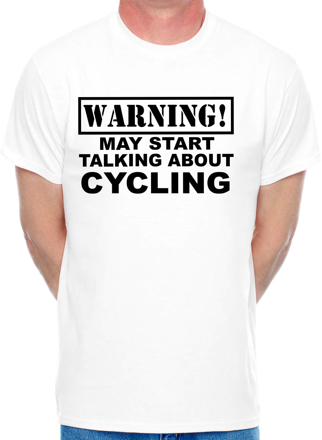 Warning May Talk About Cycling Bike Rider Mens T-Shirt