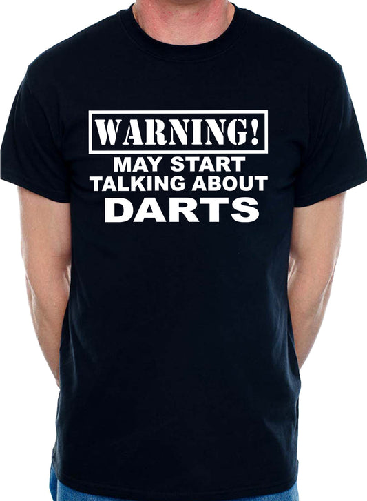 Warning May Talk About Darts Oche Mens T-Shirt