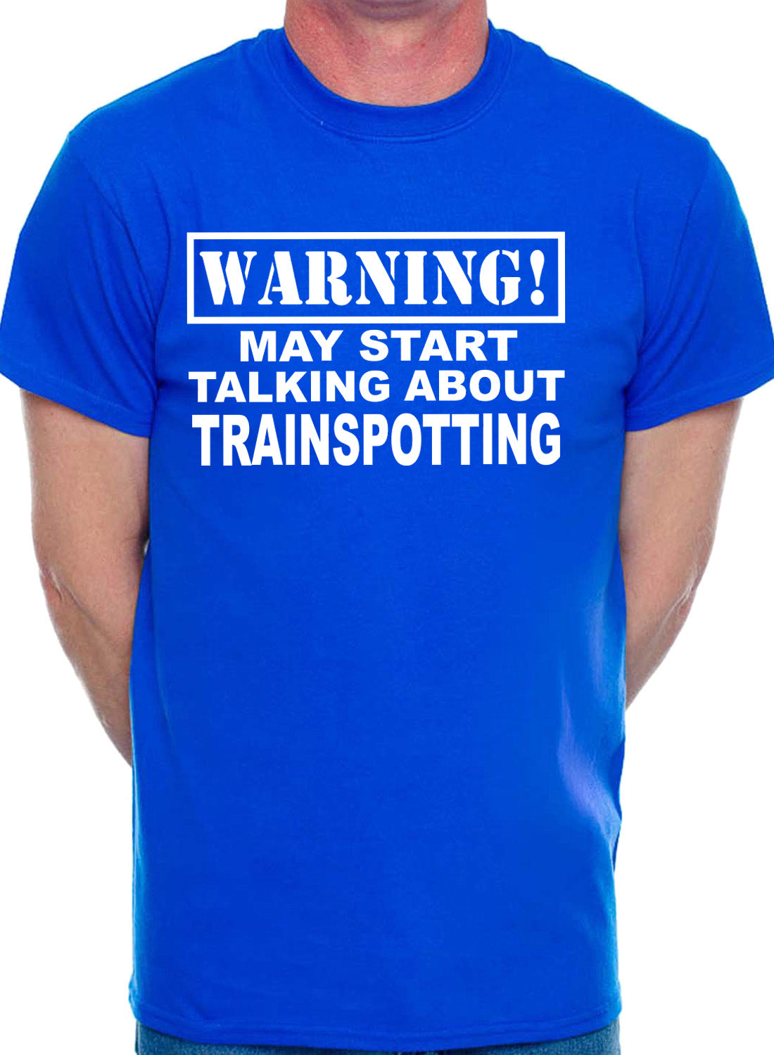 Warning May Talk About Trainspotting Steam Trains Mens T-Shirt