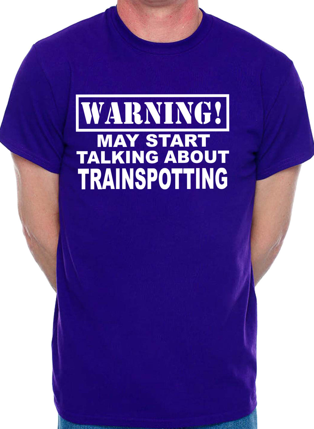 Warning May Talk About Trainspotting Steam Trains Mens T-Shirt