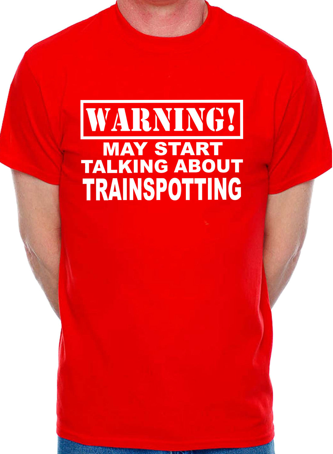 Warning May Talk About Trainspotting Steam Trains Mens T-Shirt