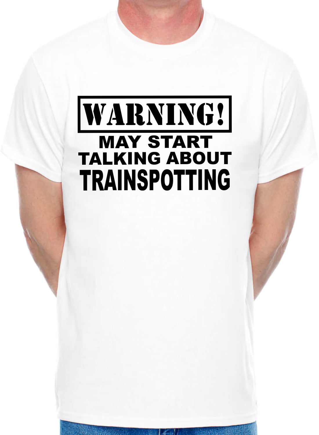 Warning May Talk About Trainspotting Steam Trains Mens T-Shirt