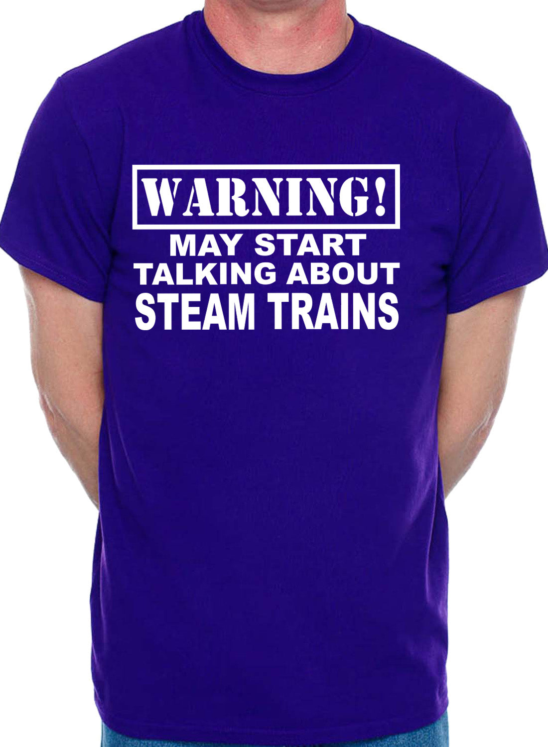 Warning May Talk About Steam Trains Trainspotter Mens T-Shirt