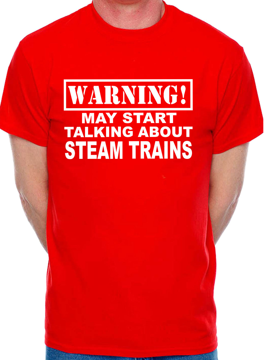 Warning May Talk About Steam Trains Trainspotter Mens T-Shirt