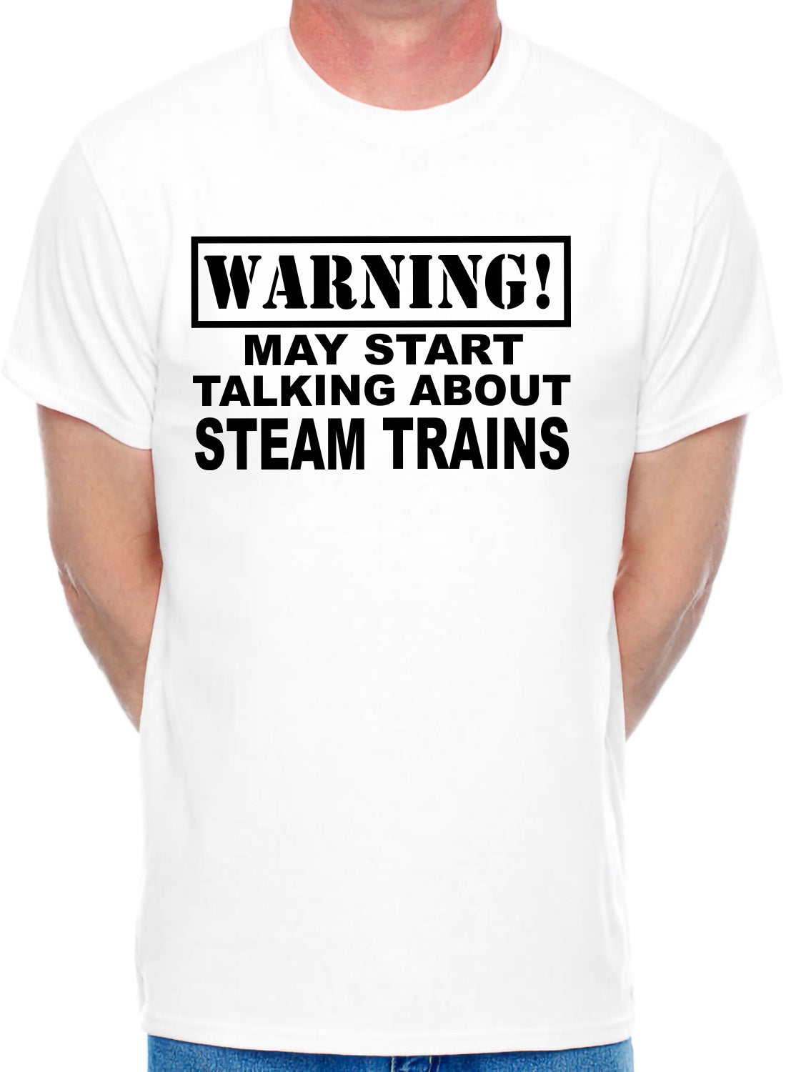 Warning May Talk About Steam Trains Trainspotter Mens T-Shirt