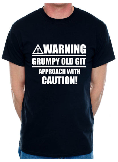 Warning Grumpy Git Caution Mens T-Shirt