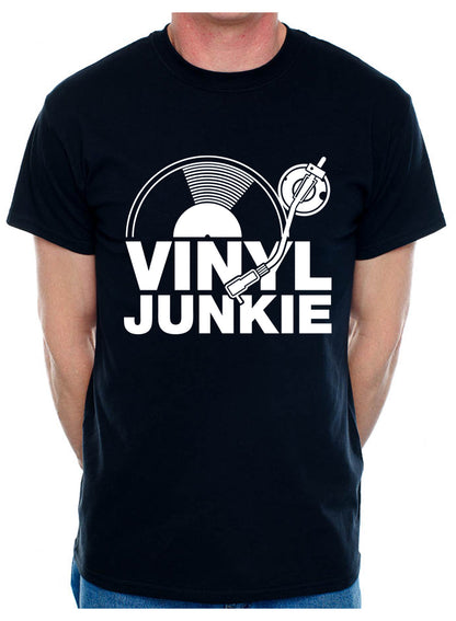 Vinyl Junkie Muisc DJ Hip Hop Dance Trance Mens T-Shirt