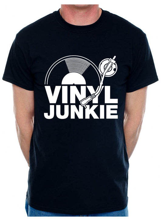 Vinyl Junkie Muisc DJ Hip Hop Dance Trance Mens T-Shirt