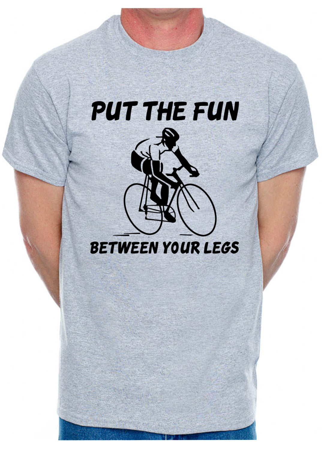 Fun Between Legs Biking Cycling Mens T-Shirt