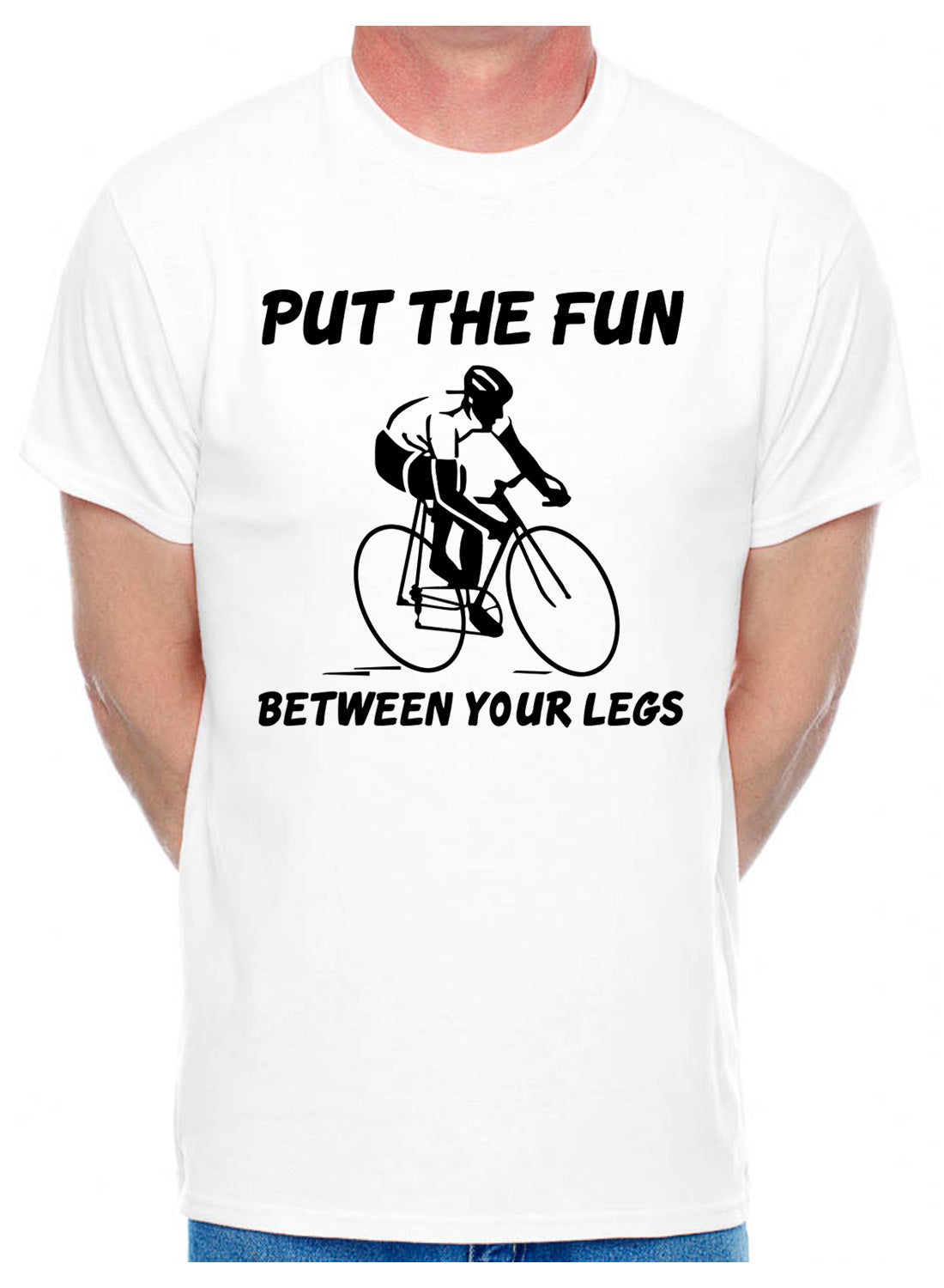 Fun Between Legs Biking Cycling Mens T-Shirt