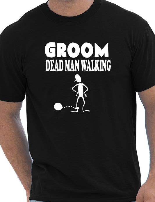 Groom Dead Man Walking Mens Stag Do T-Shirt Size S-XXL