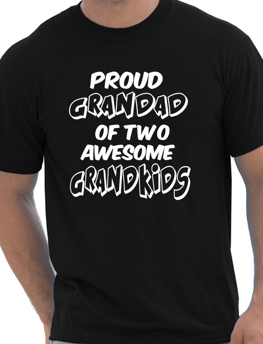 Proud Grandad of 2 Grandkids Mens T-shirt Size S-XXL