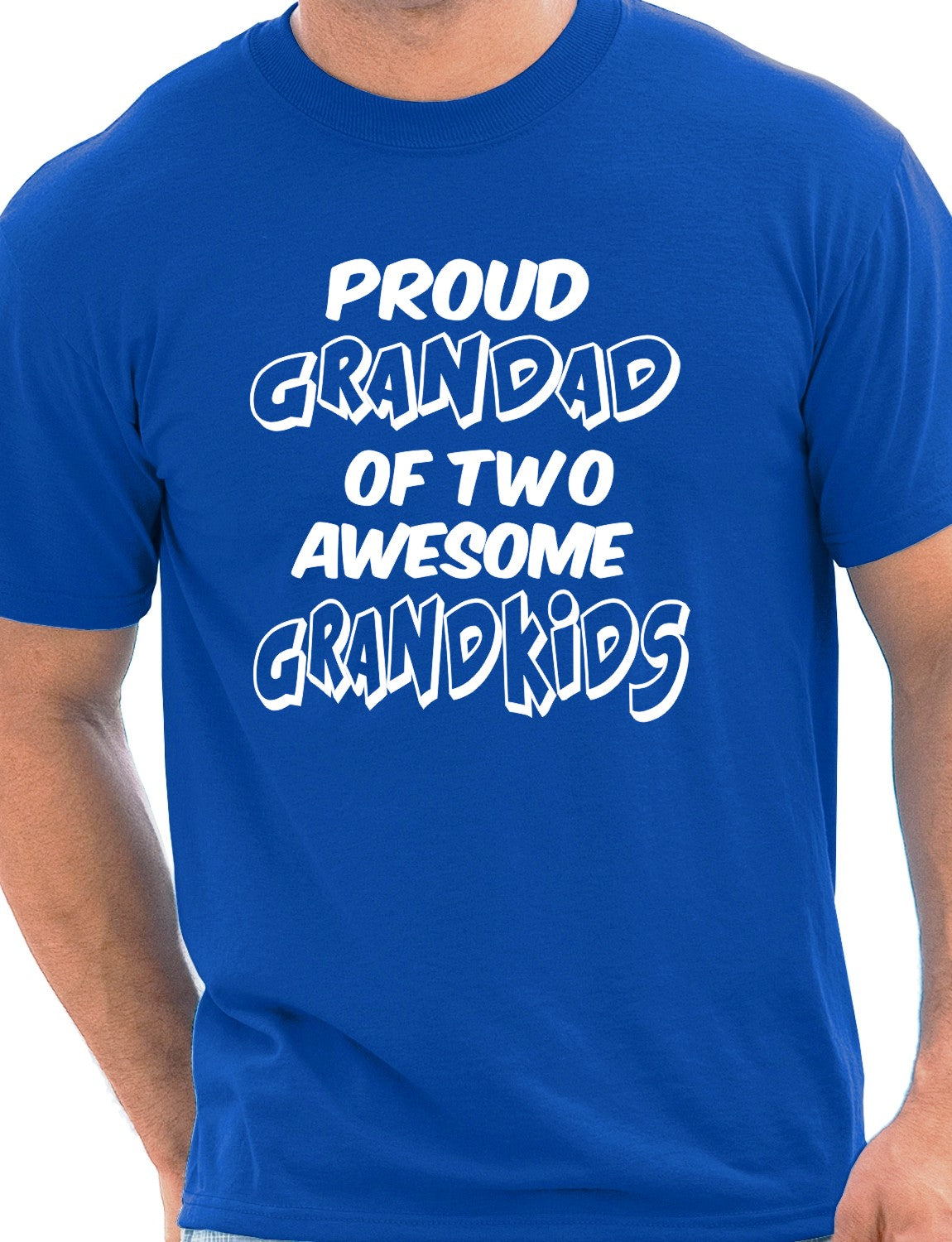 Proud Grandad of 2 Grandkids Mens T-shirt Size S-XXL