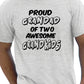 Proud Grandad of 2 Grandkids Mens T-shirt Size S-XXL