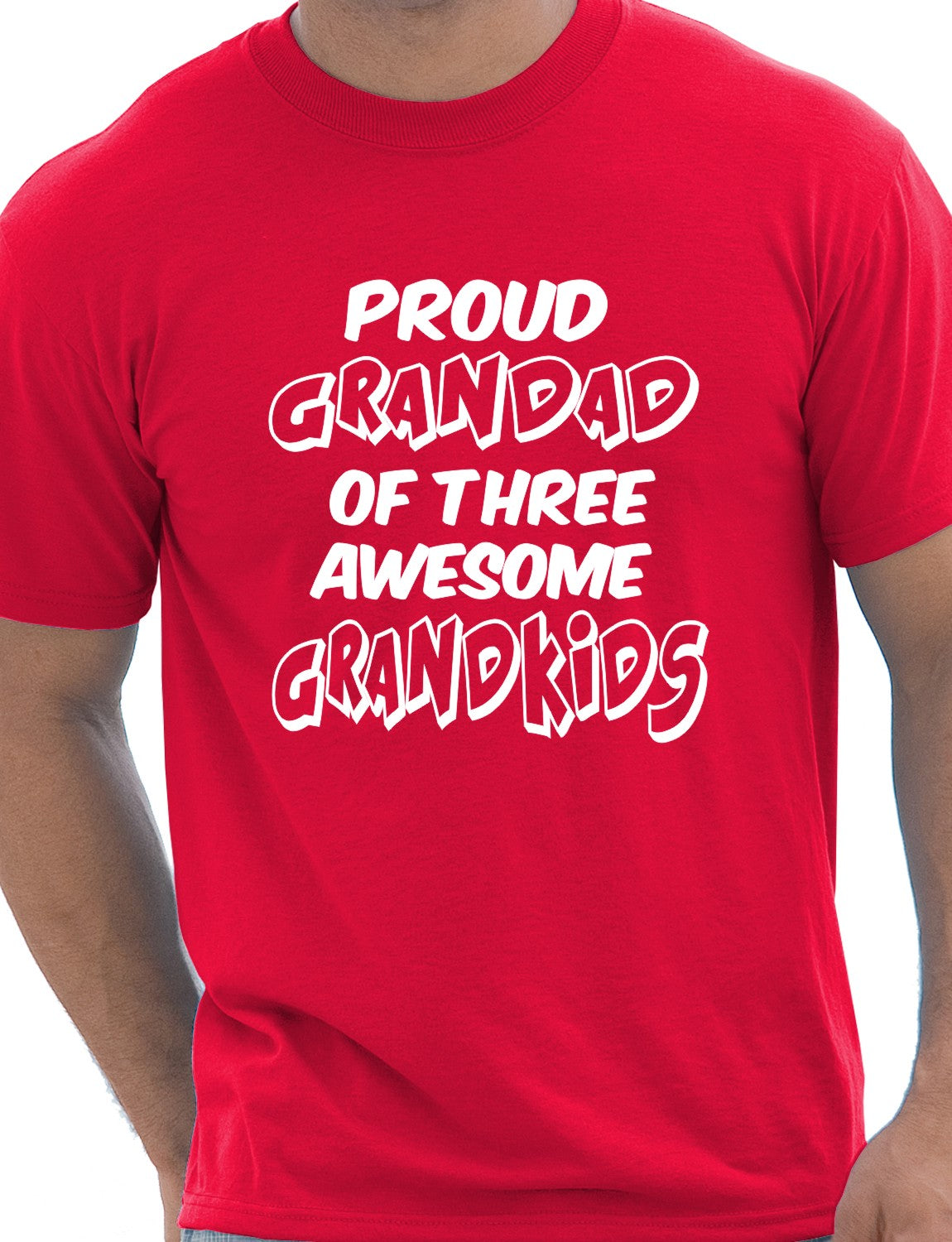 Proud Grandad of 3 Grandkids Mens T-shirt Size S-XXL