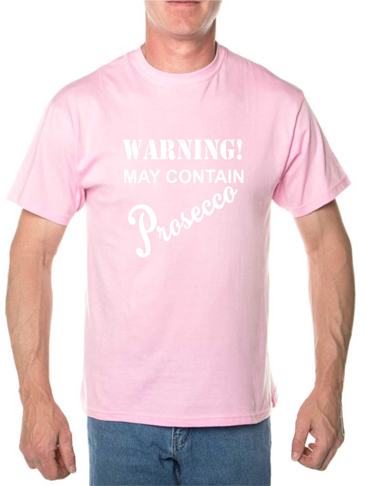 Warning Contains Prosecco Funny Drinks Gift Mens T-Shirt Size S-XXL