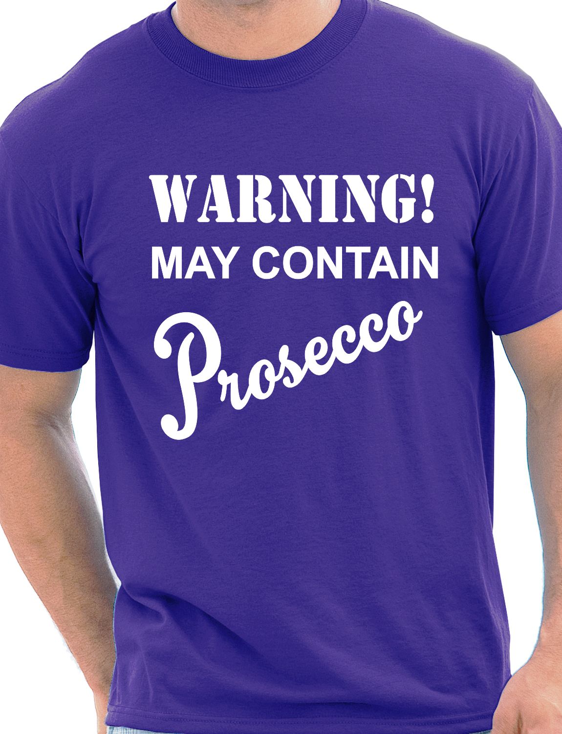 Warning Contains Prosecco Funny Drinks Gift Mens T-Shirt Size S-XXL