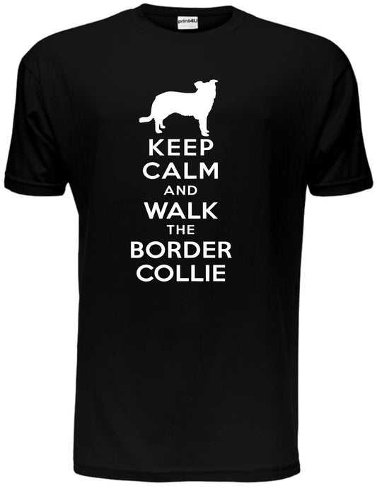 Keep Calm Walk The Border Collie KC Dog Lovers Gift Mens T-Shirt Size S-XXL