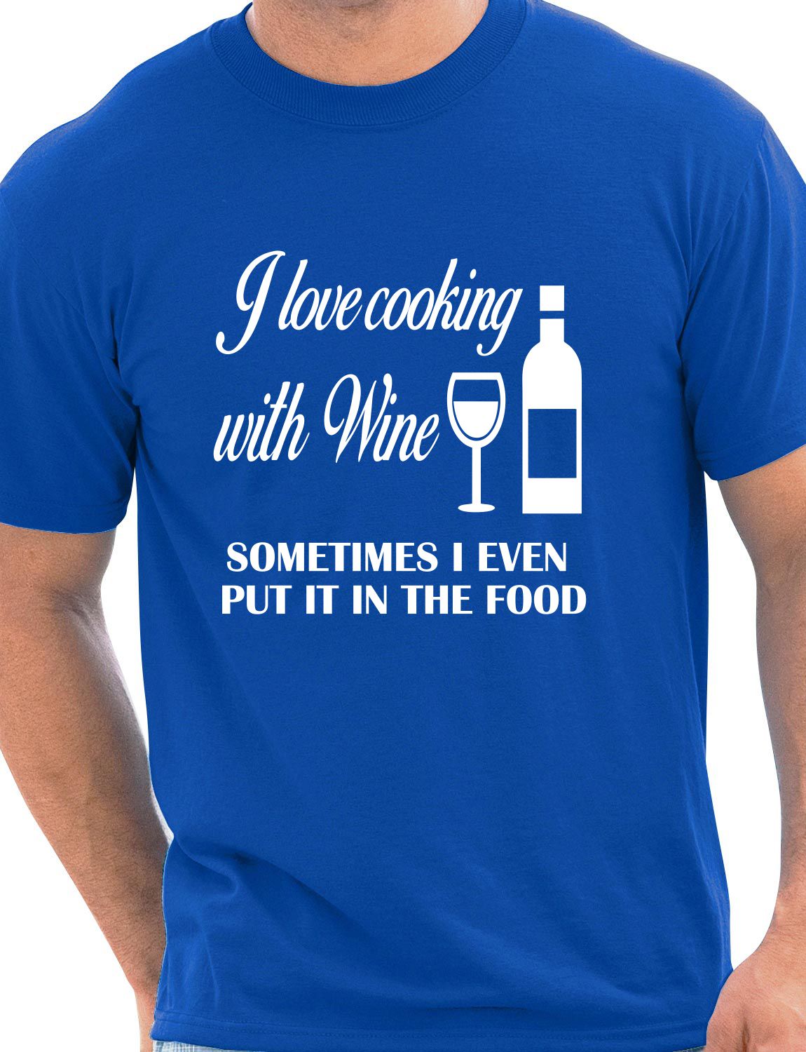 I Love Cooking With Wine BBQ Mens T-Shirt Size S-XXL