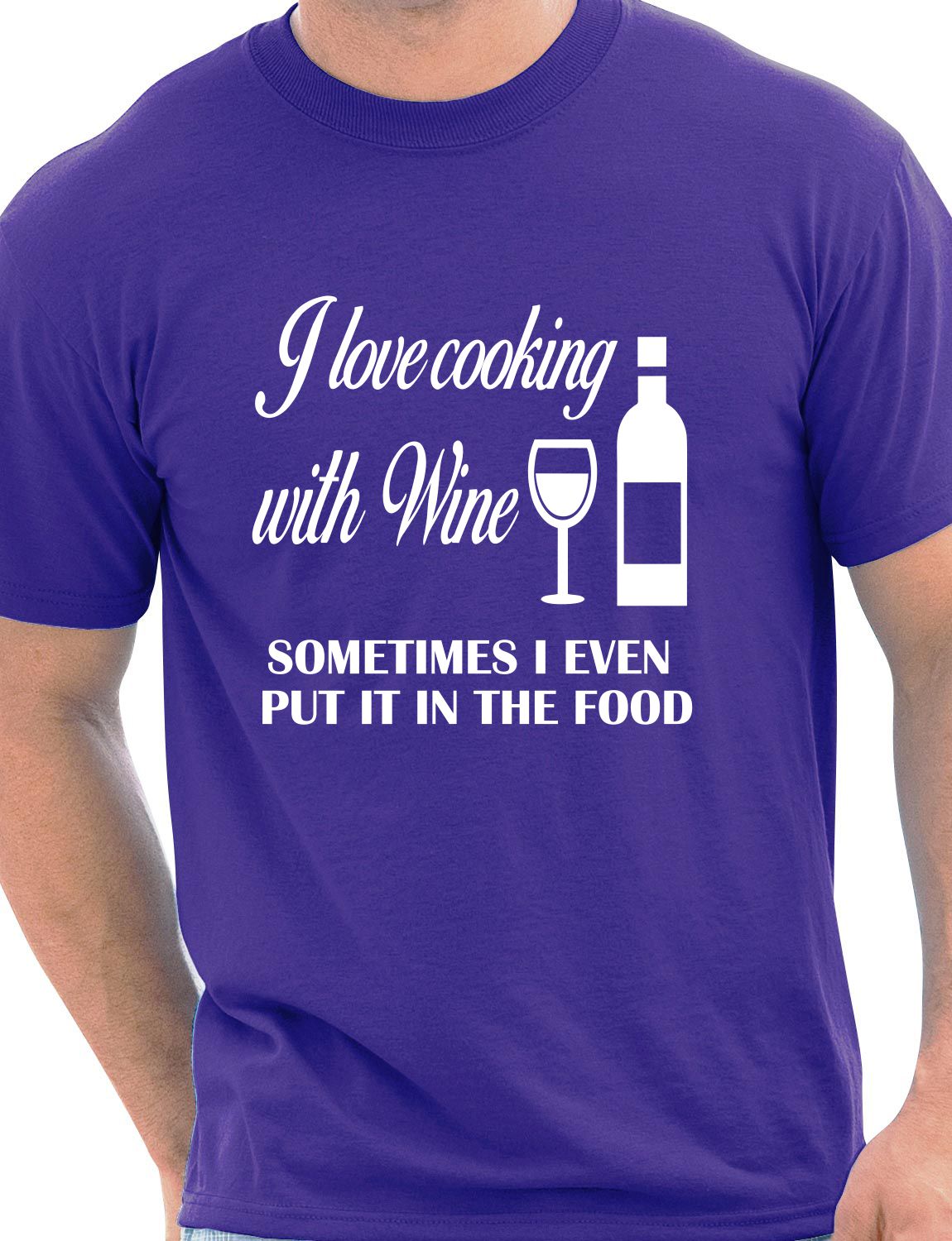 I Love Cooking With Wine BBQ Mens T-Shirt Size S-XXL