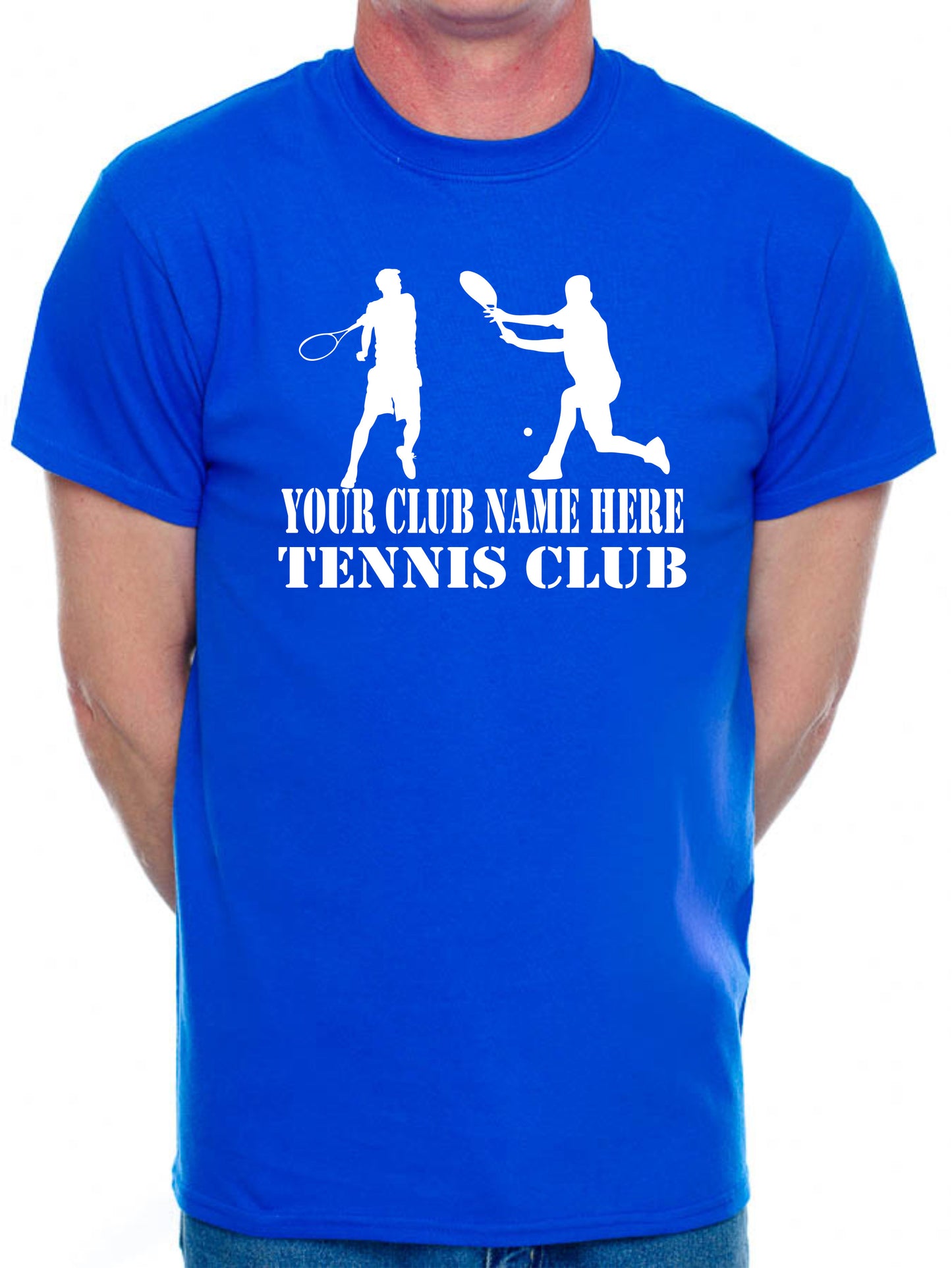 Personalised Mens T-Shirt Your Club Name Here Tennis Local Sports Team Name