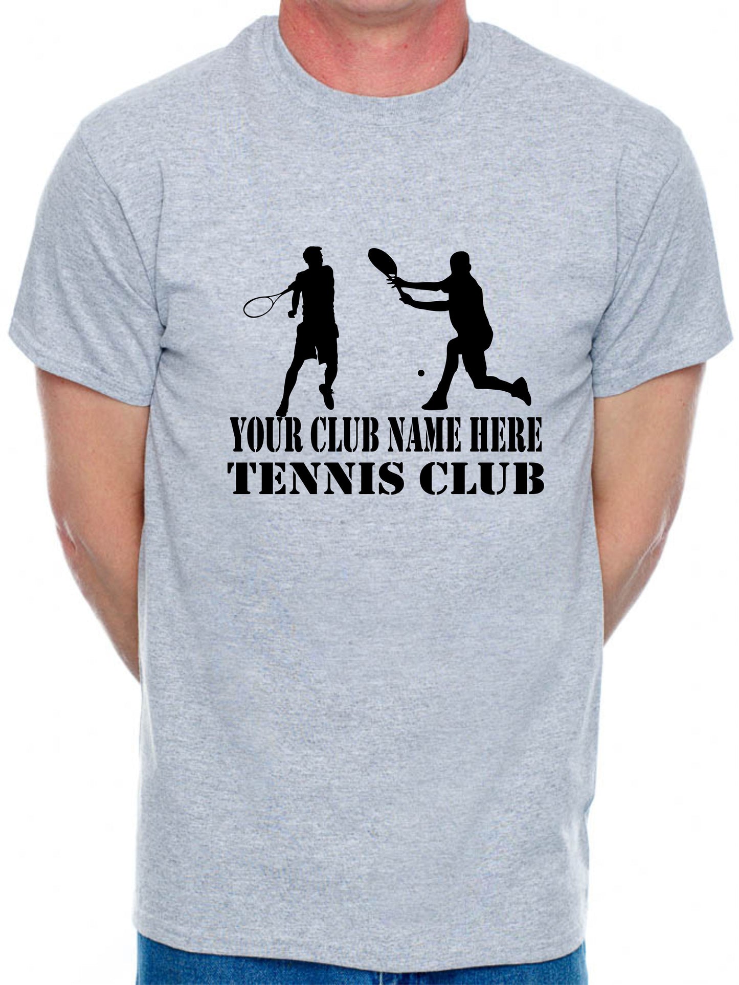 Personalised Mens T-Shirt Your Club Name Here Tennis Local Sports Team Name