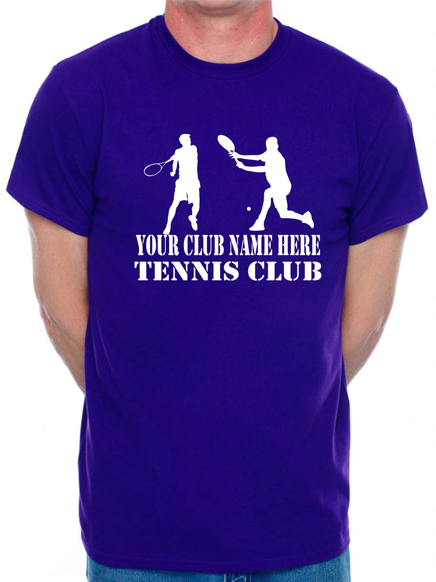 Personalised Mens T-Shirt Your Club Name Here Tennis Local Sports Team Name