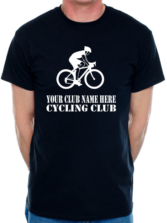 Personalised Mens T-Shirt Your Club Name Here Cycling Local Sports Team Name