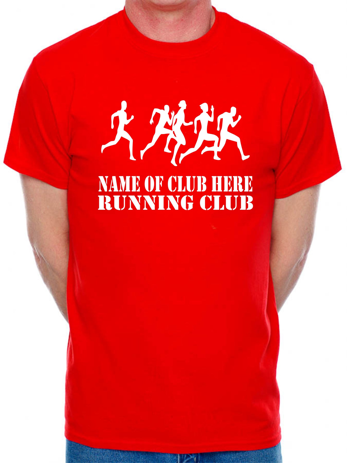 Personalised Mens T-Shirt Running Name Of Club Here Any Running Team Name