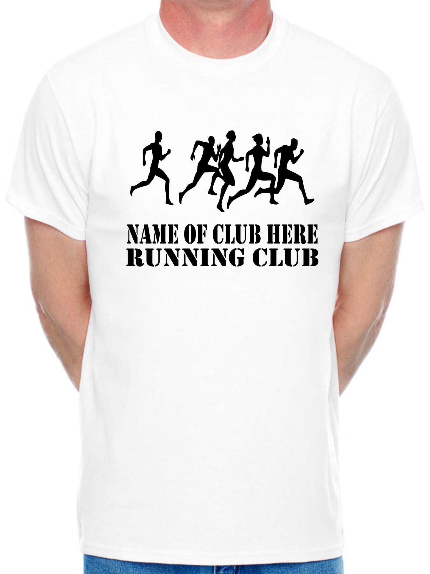 Personalised Mens T-Shirt Running Name Of Club Here Any Running Team Name