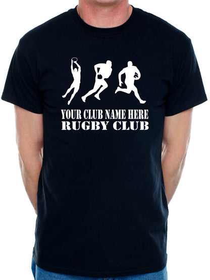 Personalised Mens T-Shirt Your Club Name Here Rugby Local Sports Team Name