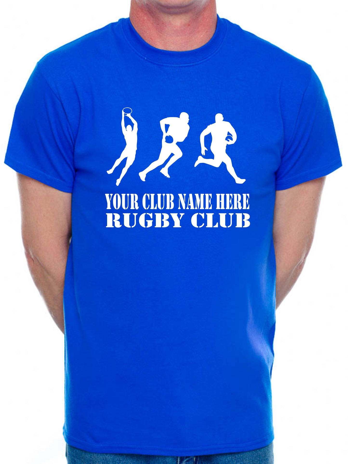 Personalised Mens T-Shirt Your Club Name Here Rugby Local Sports Team Name