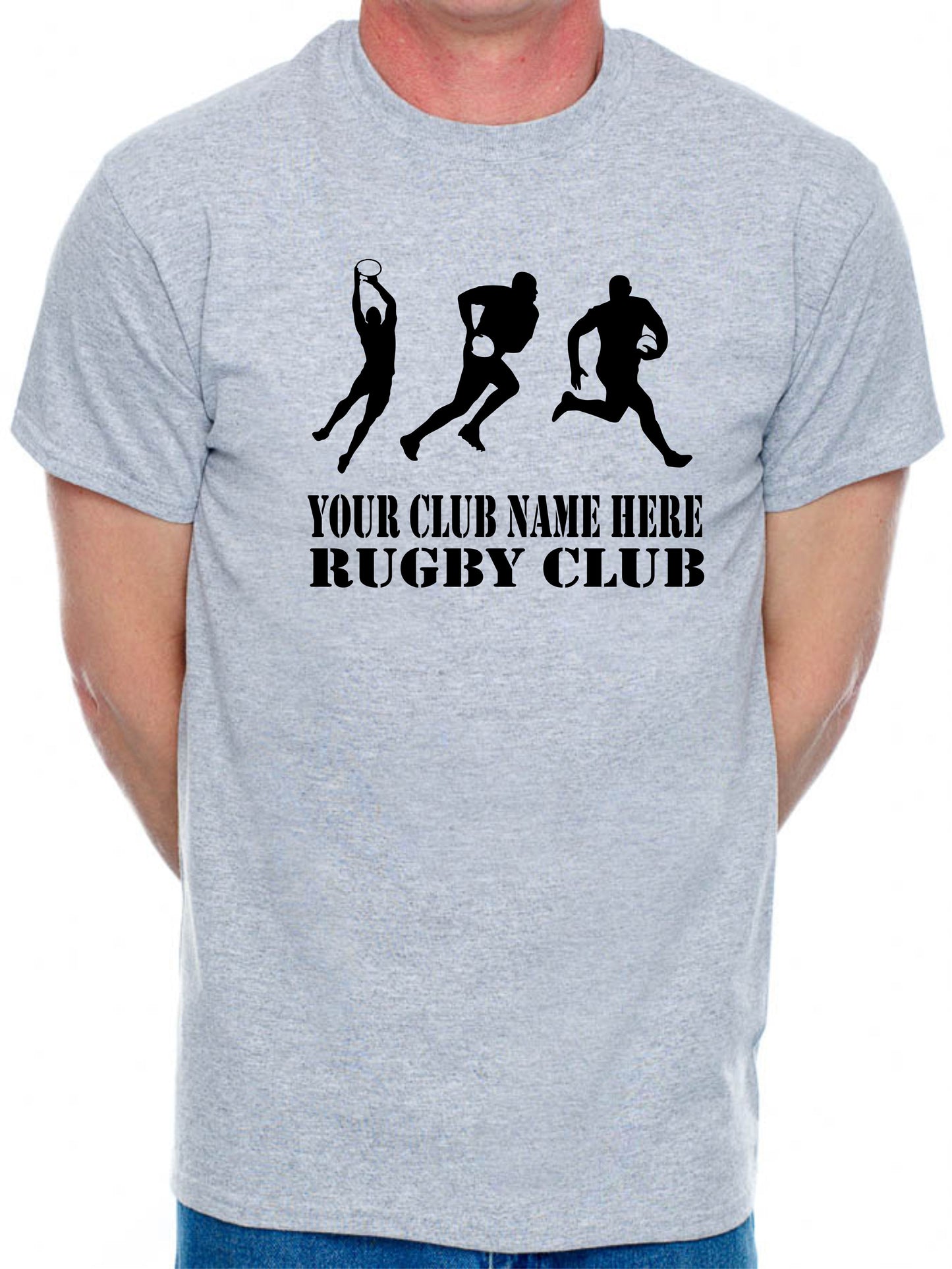 Personalised Mens T-Shirt Your Club Name Here Rugby Local Sports Team Name