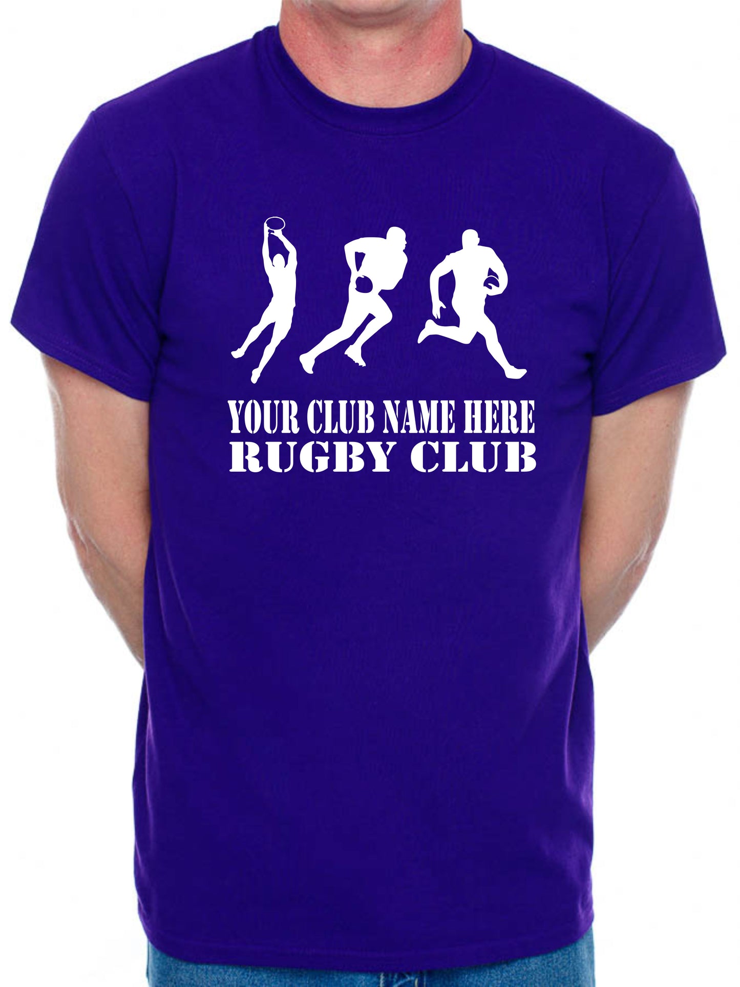 Personalised Mens T-Shirt Your Club Name Here Rugby Local Sports Team Name