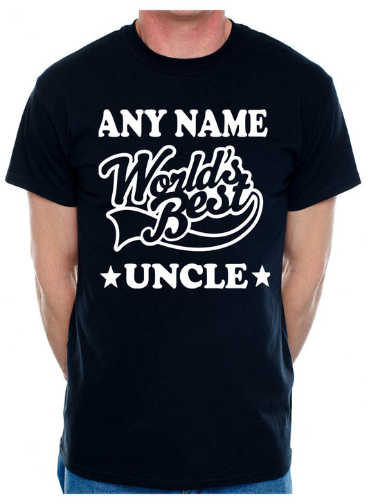 Personalised Mens T-Shirt Worlds Best Uncle Any Name Nephew Niece